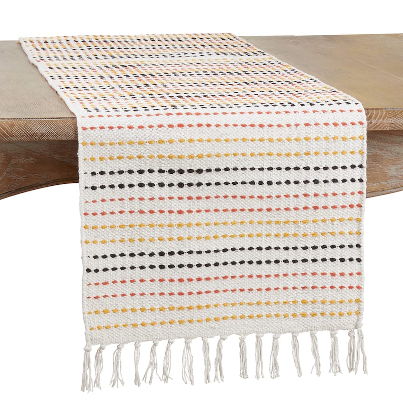 Table Runner With Woven Stripe Design - 16"x72"