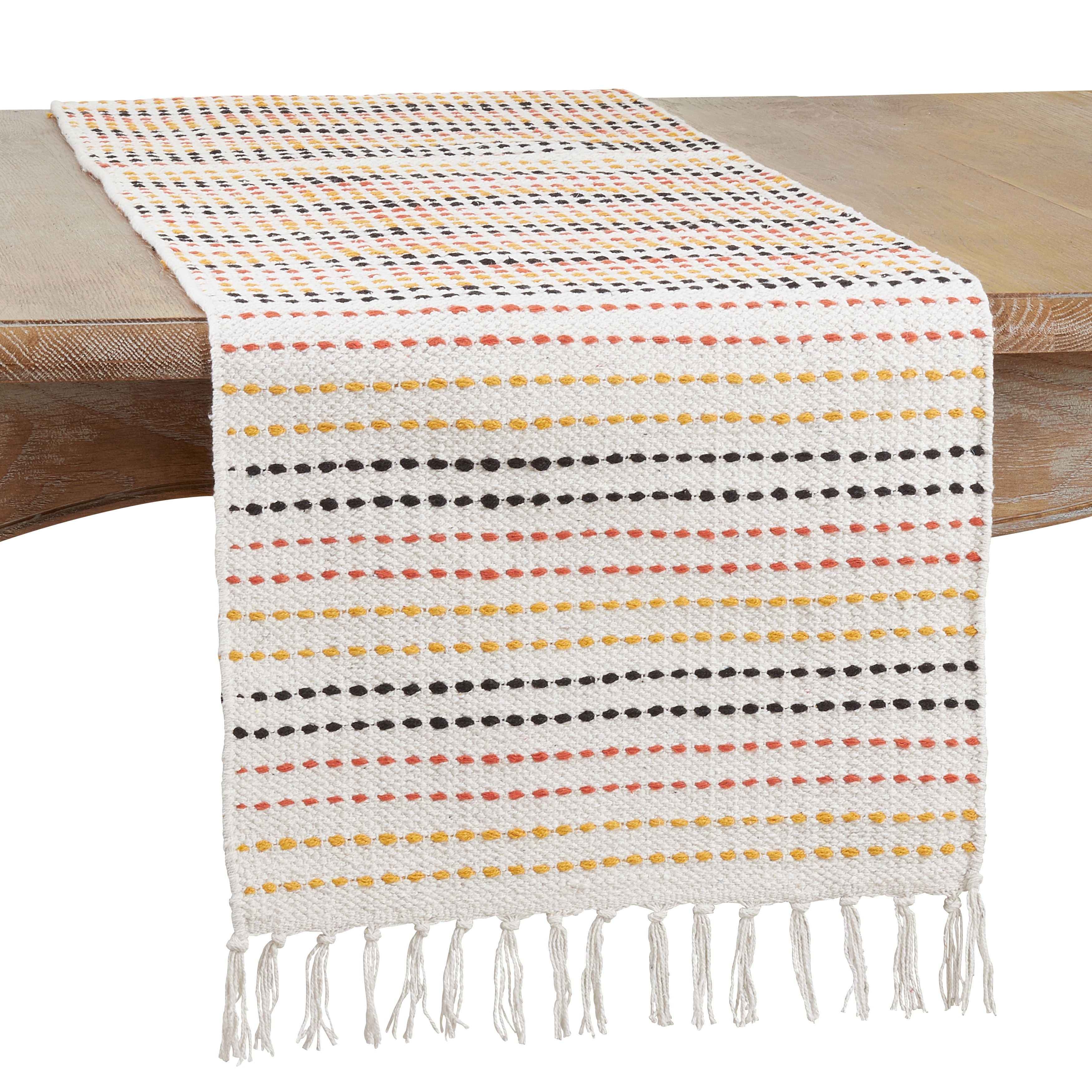 Table Runner With Woven Stripe Design - 16"x72"