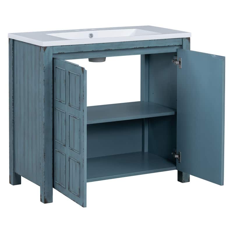 36" Retro Bathroom Vanity Organizer with Sink, Combo Cabinet Set, Bathroom Storage Cabinet
