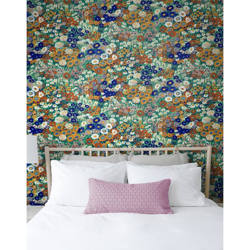 NextWall Floral Meadow Peel and Stick Wallpaper