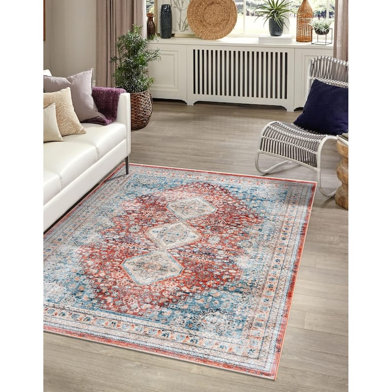 Traditional Haifa Collection Area Rug - Red - 2'x3'1"