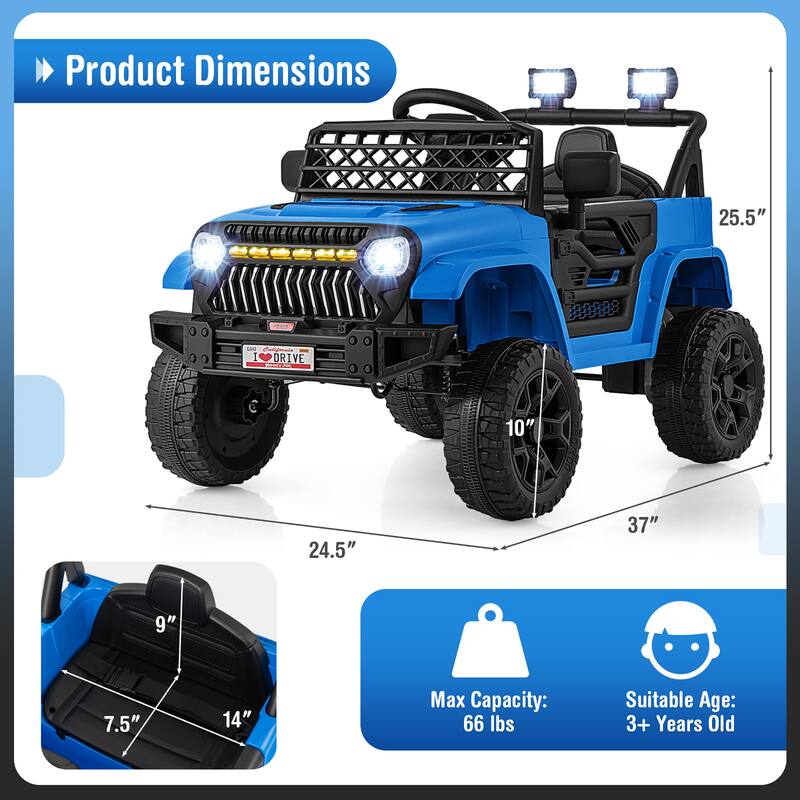 Gymax 12V Kids Ride on Truck Car Battery Powered Toddler Electric - See Details