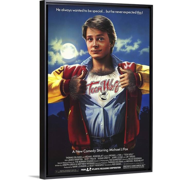 "Teen Wolf (1985)" Black Float Frame Canvas Art