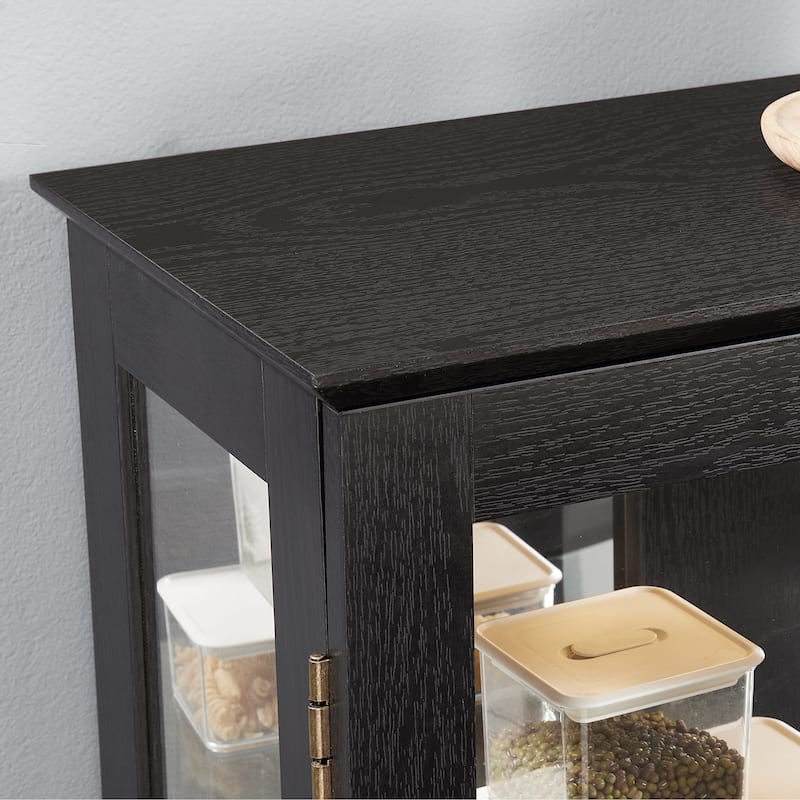 GDF Studio - Curio Cabinet with Adjustable Shelves and Storage Drawer