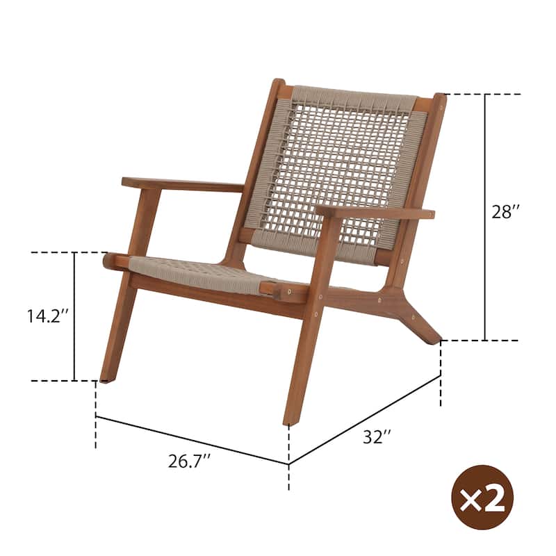 Outdoor 2 pieces Acacia Wood Chair