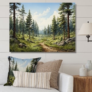 Designart "Pine Tree Whispering Pines II" Tree Pine Canvas Wall Art ...