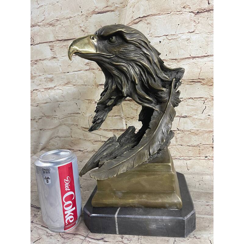Original Life Size American Bald Eagle Bronze Bust Sculpture Extra Large Figure