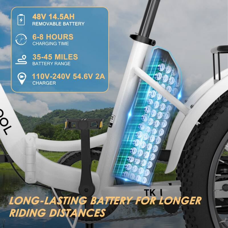 DoCred Electric Folding Tricycle for Adult with Front and Rear Baskets