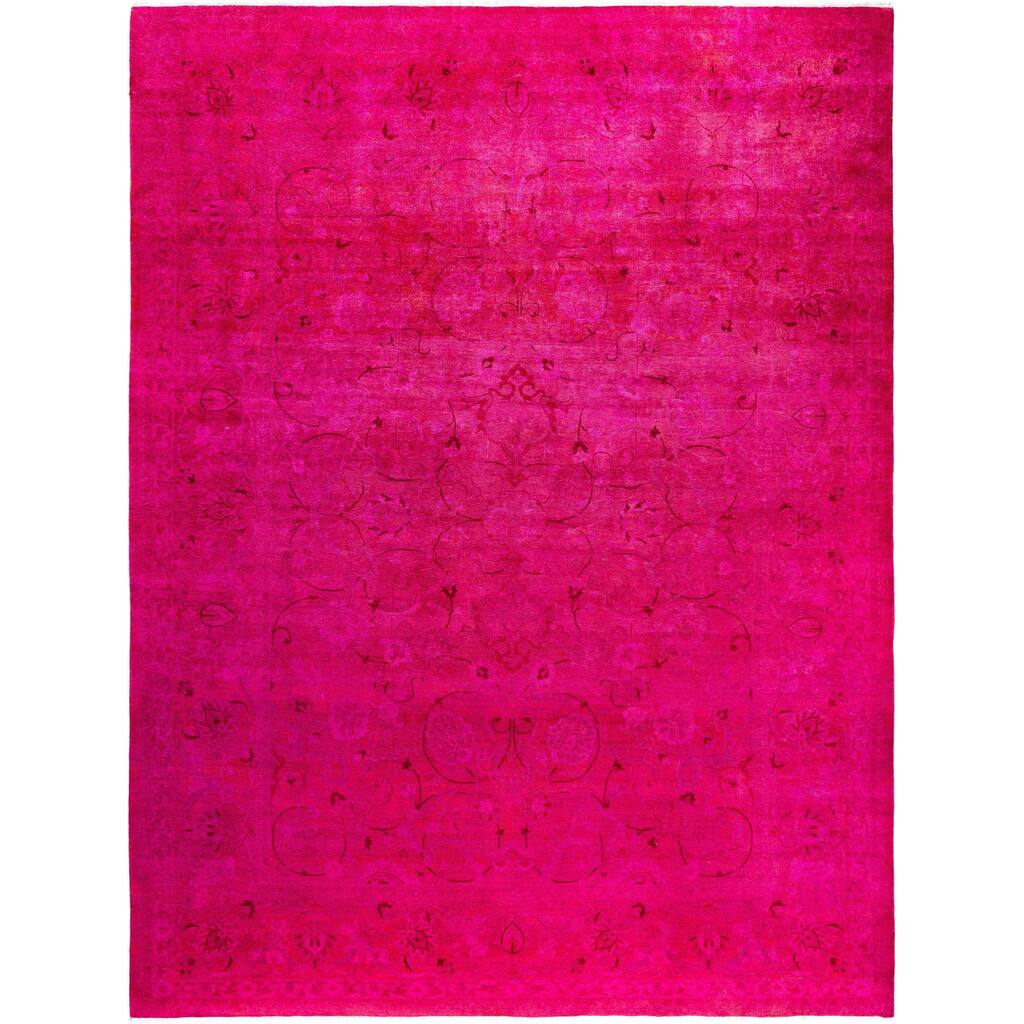 Overdyed One-of-a-Kind Hand-Knotted Area Rug - Pink - 9' 1" x 12' 1"