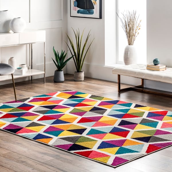 slide 2 of 9, Nuloom Maris Colorful Geometric Tiles Area Rug 10' x 14' - Multi