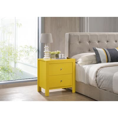 Modern Handmade Storage Nightstand with 2 Large Drawers，Real Wood Manufactured，for Living Room Bedroom
