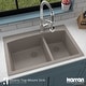 preview thumbnail 55 of 57, Karran Drop-In Quartz 33 in. 1-Hole 60/40 Double Bowl Kitchen Sink Kit