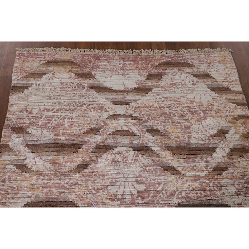 Abstract Modern Rug Hand-Knotted Wool Carpet - 3'10"x 6'0"