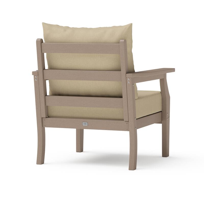 Kamas Outdoor Patio Club Chair - Tan Frame