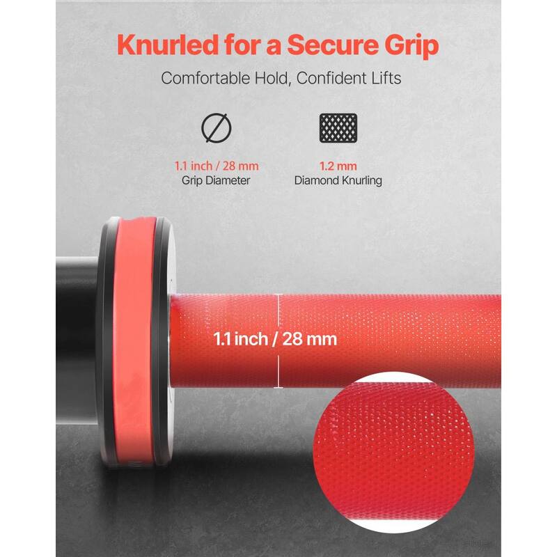 2-Inch Plate Compatible Steel Barbell with Brass Bushings and Diamond Knurled Handle