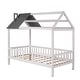 preview thumbnail 6 of 32, Twin Size House Bed, Wood Platform Bed Frame with Fence, Montessori Bed with Wood Slats Support for Kids Teens Girls Boys