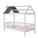 preview thumbnail 6 of 7, Grey-White Twin Size Wood House Bed With Fence