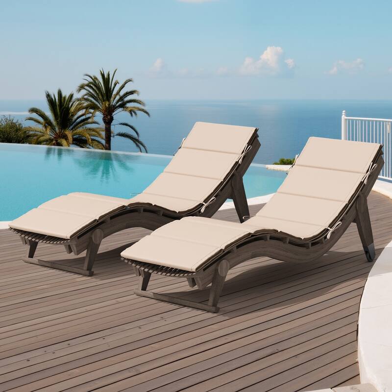 VredHom Outdoor Patio Chaise Lounge Rollable Cushion Lounger Pad