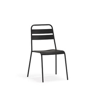 Set Of 4 Gray Stacking Aluminum Armless Chairs - Bed Bath & Beyond ...