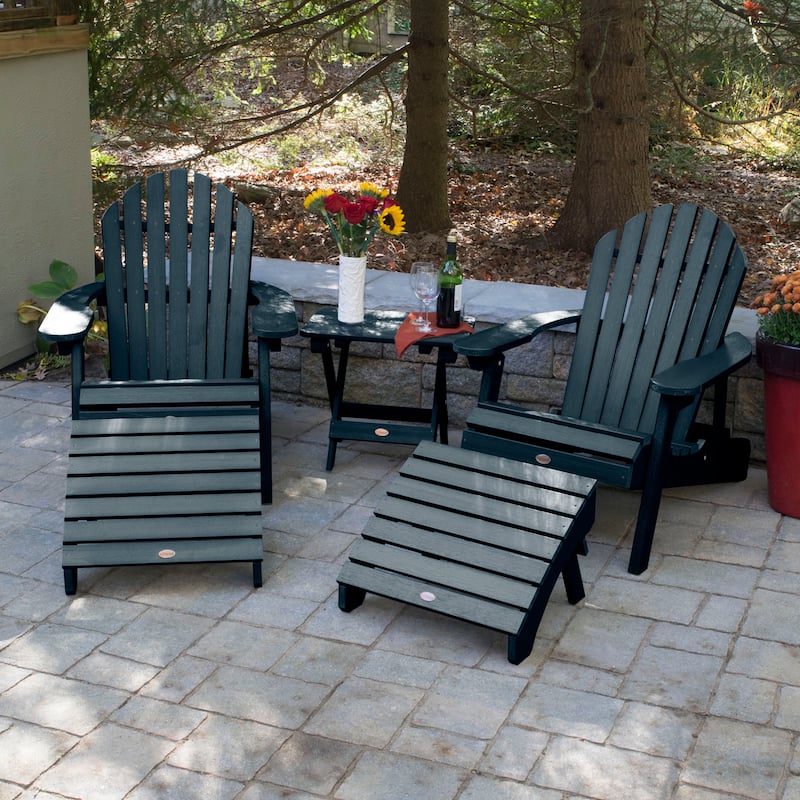 HIGHWOOD Set of Two Reclining and Folding Adirondack Chairs Conversation Set