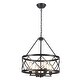 preview thumbnail 35 of 34, 4-Light Circle Hanging Candlestick Linear Foyer Chandelier Lighting Fixture for Dining Room Kitchen Island