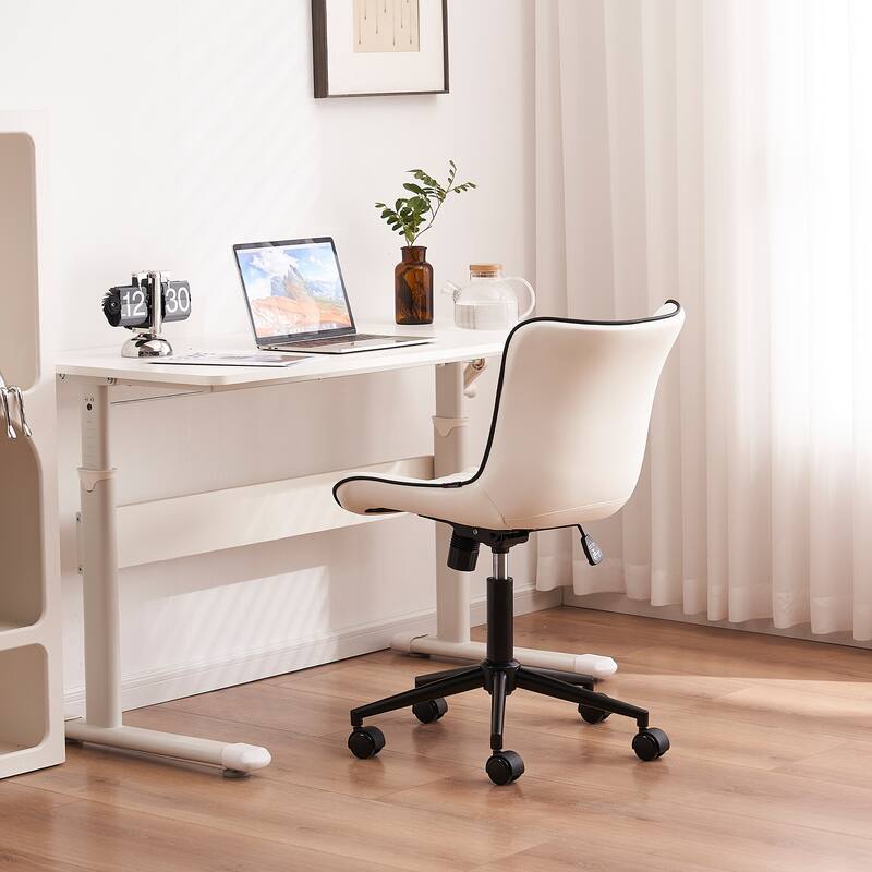 Armless Office Chair Swivel Home Office Desk Chairs with Wheels