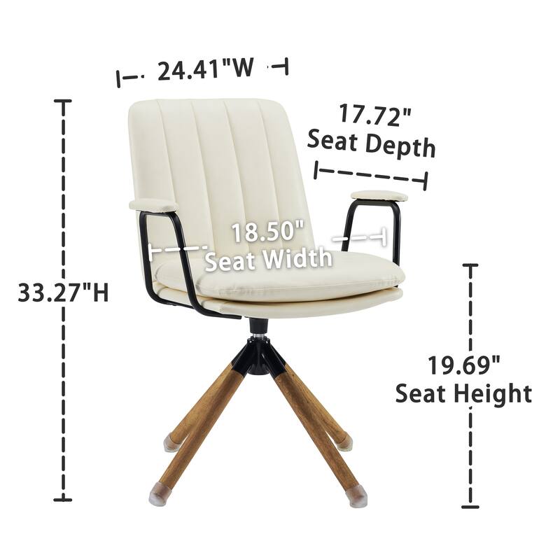 Art Leon Faux Leather Swivel Accent Arm Chair