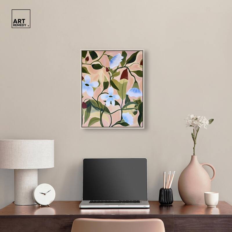 Bold Peach Petal Motif Canvas by Art Remedy