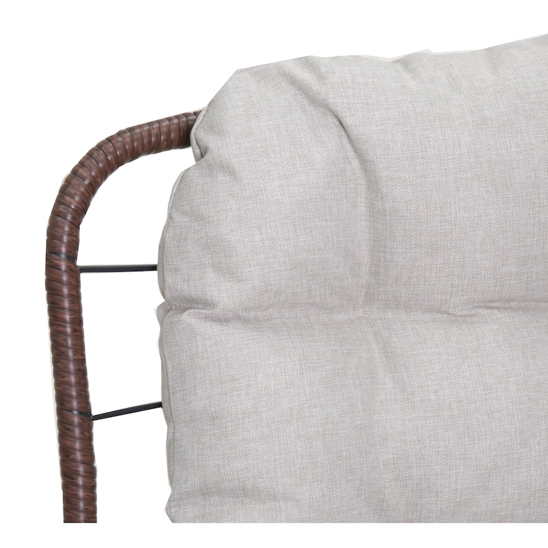 Patio Loveseat Sofa, Outdoor Wicker Loveseat with Luxury Thick Cushion, All-Weather Patio Furniture Set, Outdoor Glider Bench