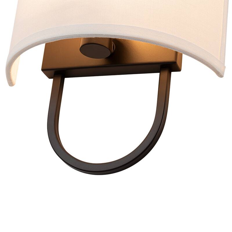 1-Light Modern Ivory Fabric Wall Sconce