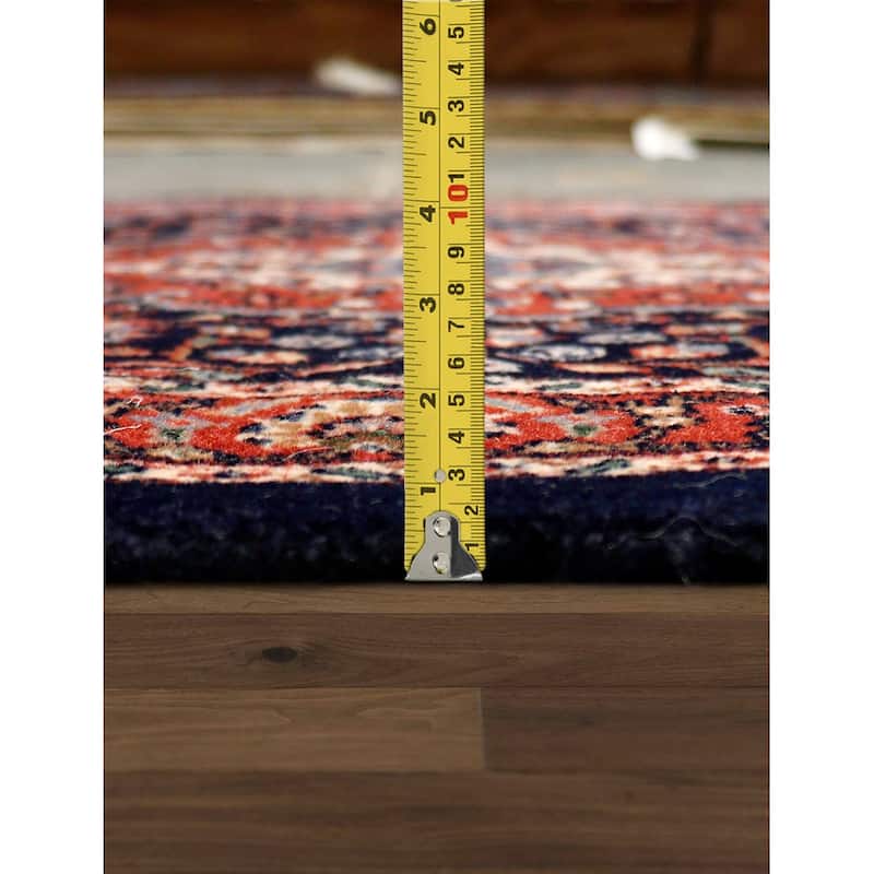 Pasargad Home Baku Hand-Knotted Navy Wool Runner - 2' 6'' X 12' 0''