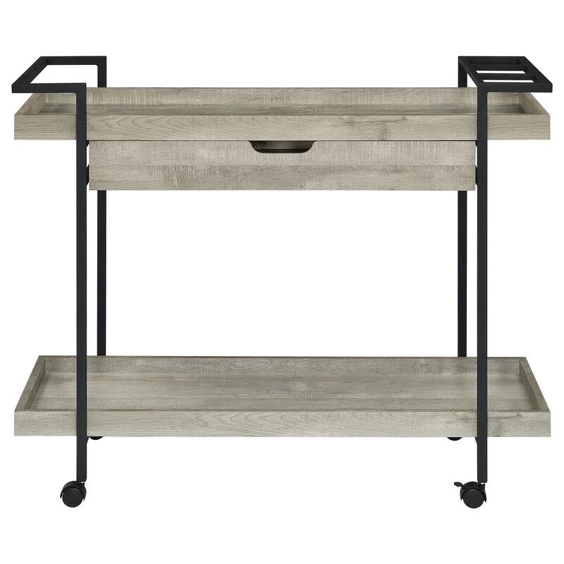 Ventura Grey Driftwood 1-drawer Engineered Wood Bar Cart