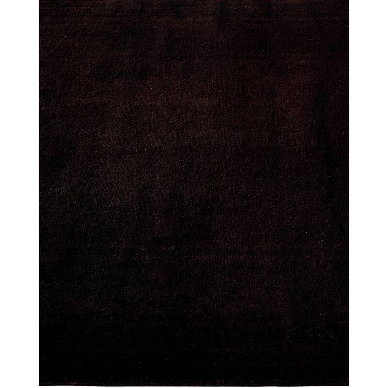 Overton Hand Knotted Wool Vintage Inspired Modern Contemporary Overdyed Brown Runner Rug - 2' 8" x 18' 1"