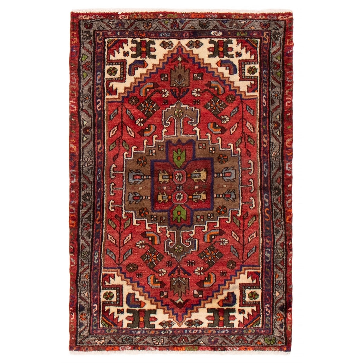 ECARPETGALLERY Hand-knotted Andelz Red Wool Rug - 3'3 x 4'10