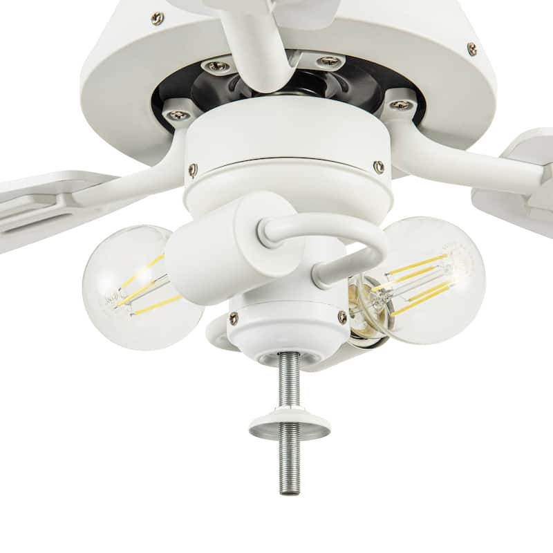 Lottie River of Goods 3-blade 42-inch Modern Indoor Ceiling Fan with Green Hand-Blown Glass Shade and Remote Control
