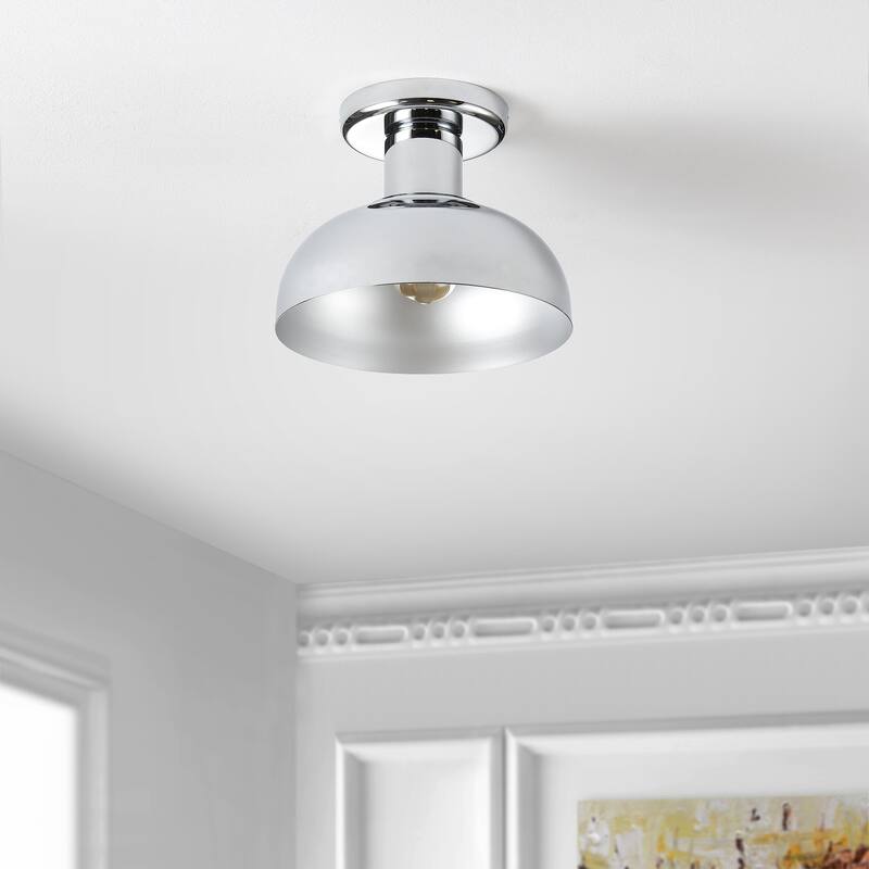 SAFAVIEH Lighting Taake Flush Mount - 13" W x 12" D x 12" H - 13Wx12Dx12H - Chrome