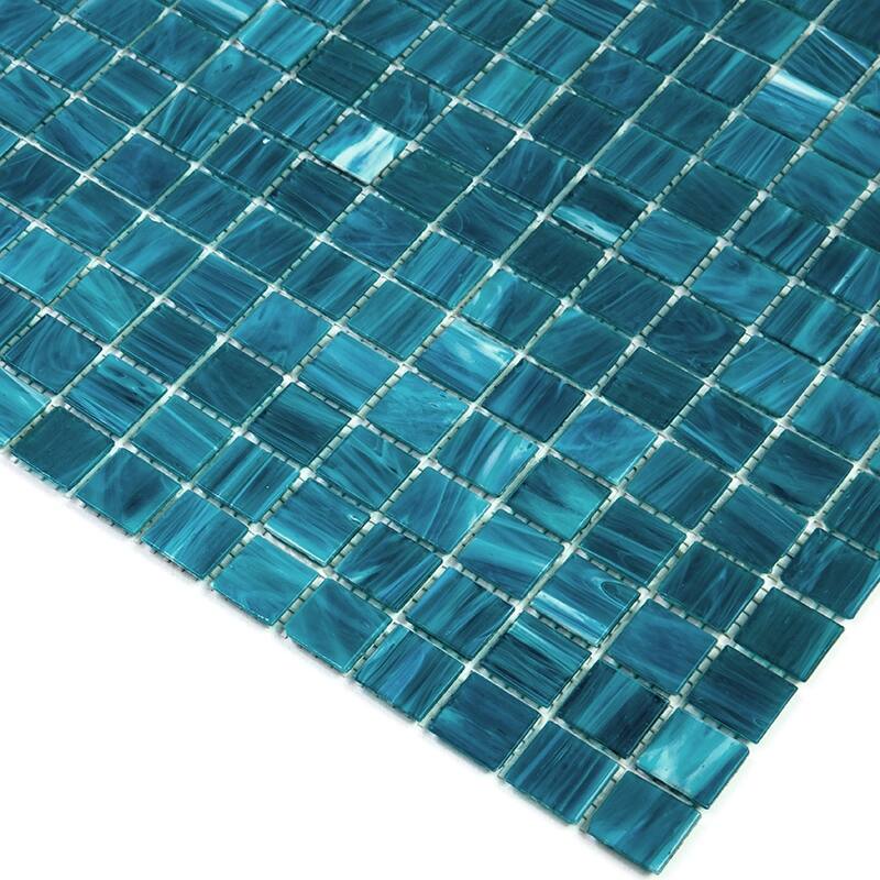 Apollo tile 12" x 12" Celestial Glossy Pacific Blue Glass Tile (20 sq ft/case) - 20 Pack