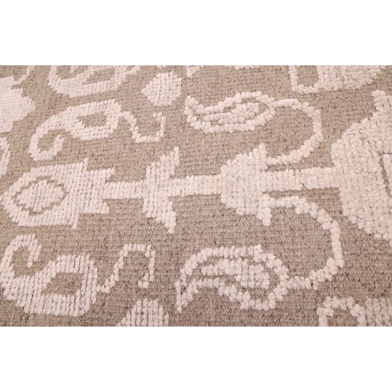 ECARPETGALLERY Hand-knotted Looma Taupe Silk, Wool Rug - 8'3 x 10'1