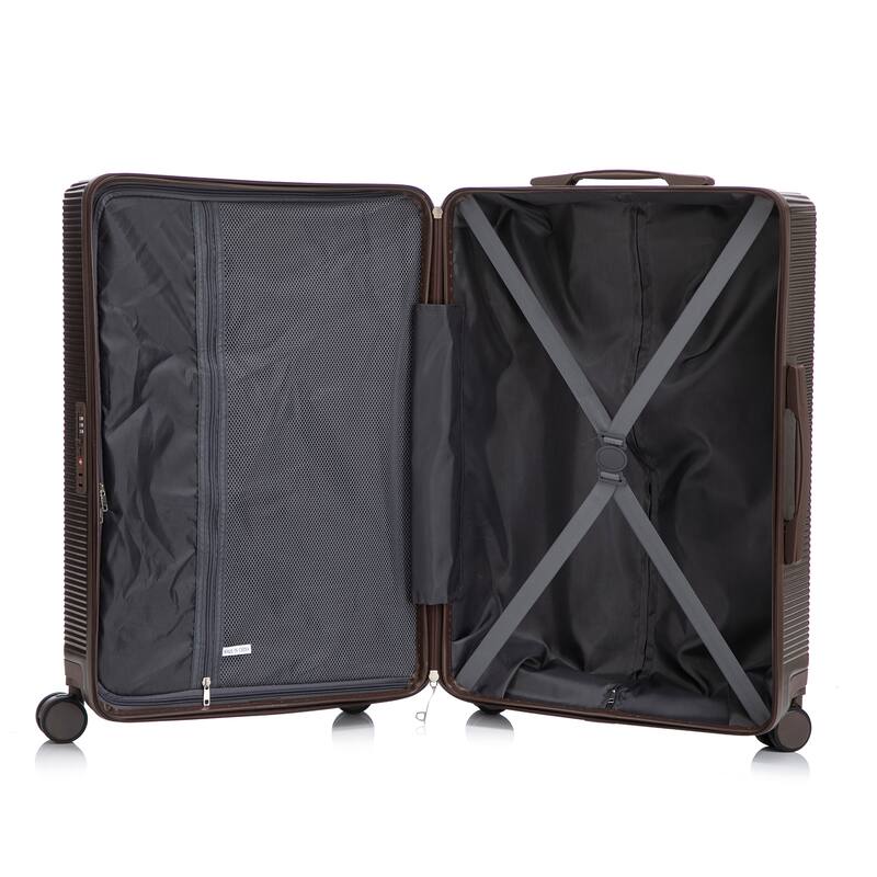 Modern Fashion Luggage Stripes Luggage with Spinner Wheels and Zipper Compartment for Boarding Travel, Set of 3