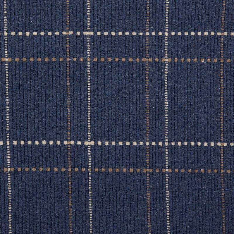 DII French Blue Variegated Plaid Recycled Yarn Rug (Set of 2) - Big