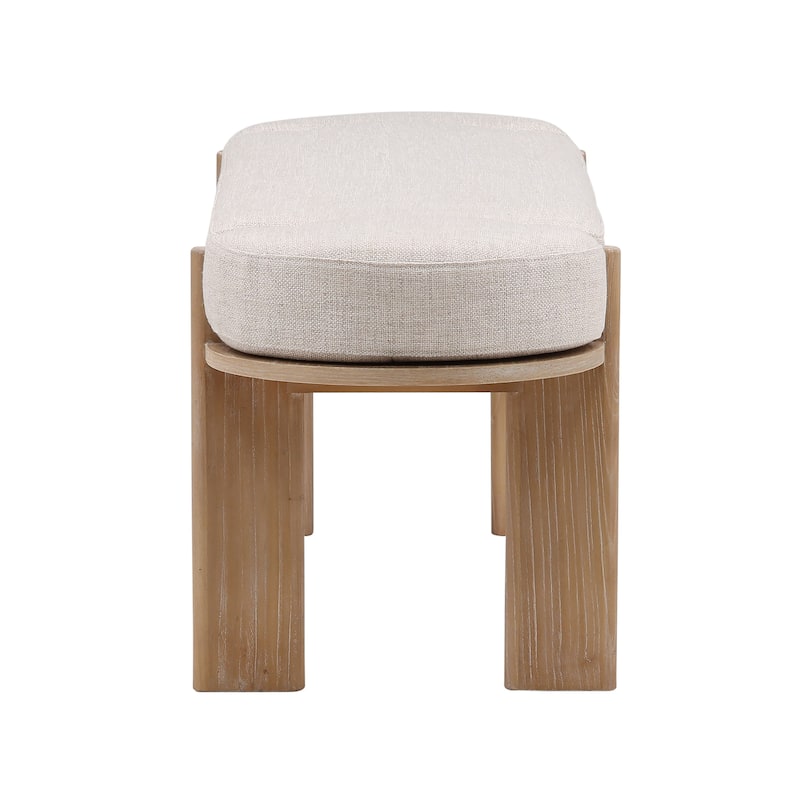 Elias Upholstered Accent Bench, Beige