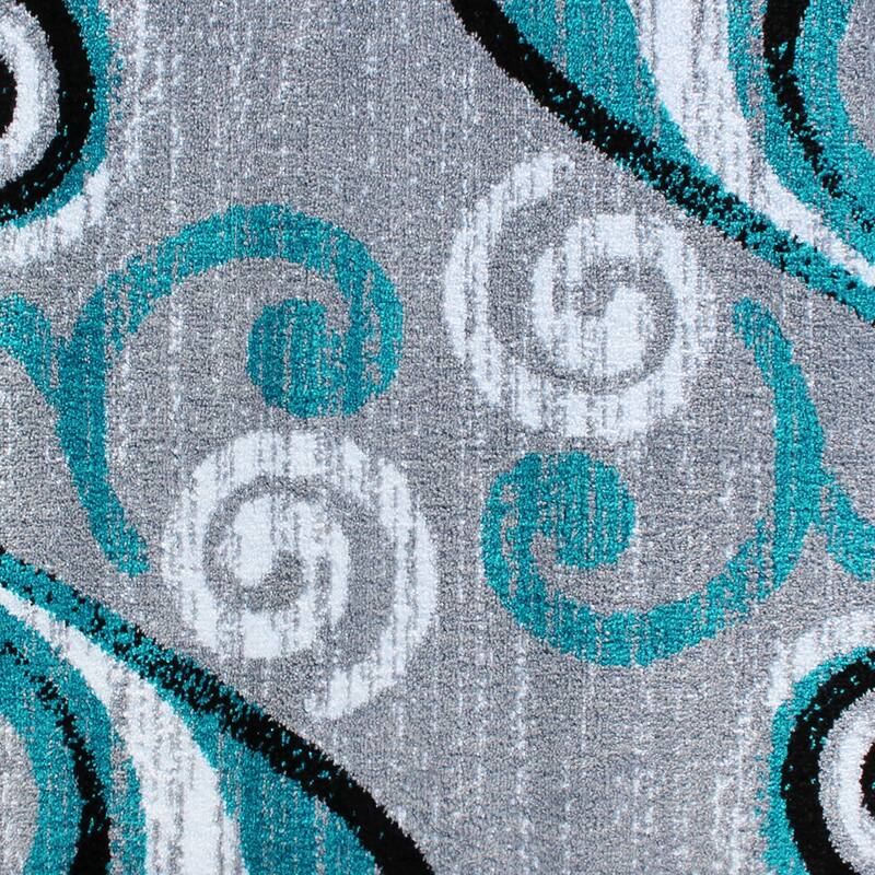 Modern Distressed Swirl Abstract Style Indoor Area Rug