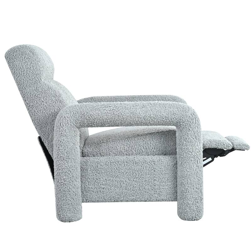 31.25" Push Back Recliner Armchair Upholstered Recliner Chair Single Sofa with Adjustable Backrest for Living Room, Light Grey