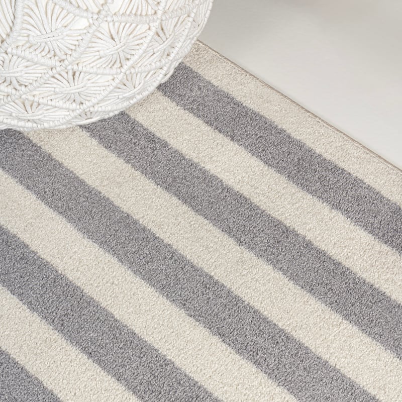 JONATHAN Y Olivier Modern Classic Mitre Stripe Brown/Ivory Rug