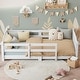 preview thumbnail 69 of 74, Montessori Solid Pine Floor Bed with Full-Length Safety Fence & Slatted Base by Harper&Bright Designs