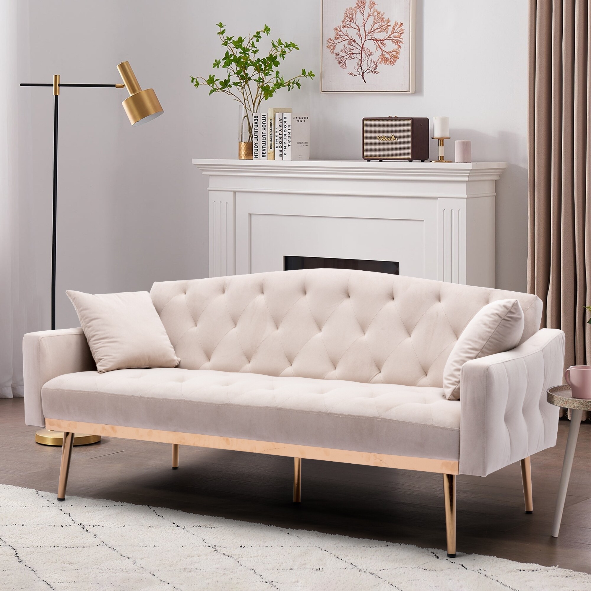 hoog generatie vergeven Fun and Comfortable Loveseat Sofa with Stainless Steel Feet - Overstock -  35218589