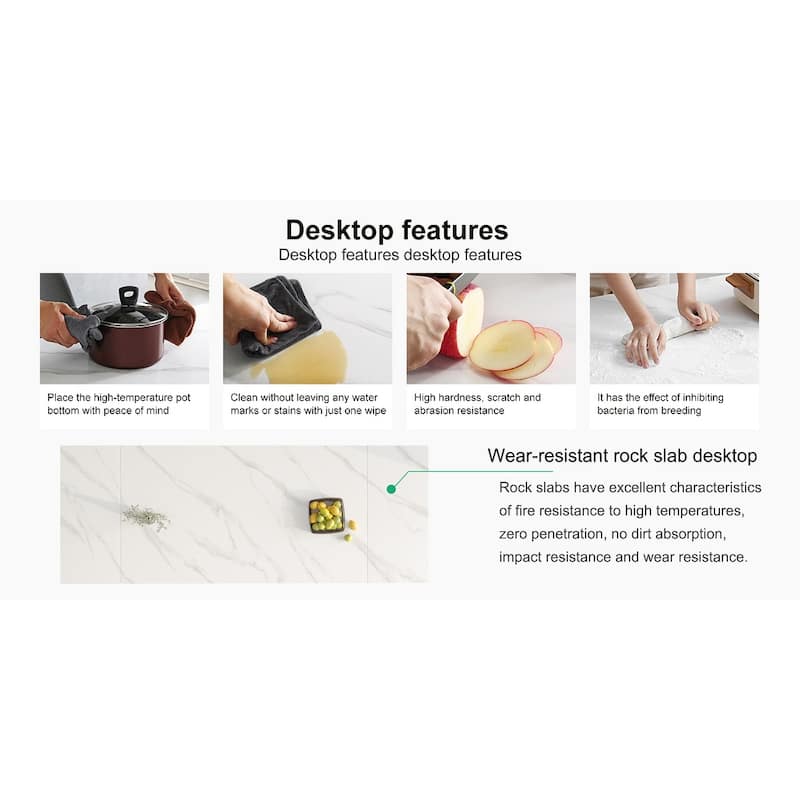 102.36 Inch Extendable Rectangular Sintered Stone Dining Table Seat For 8-10