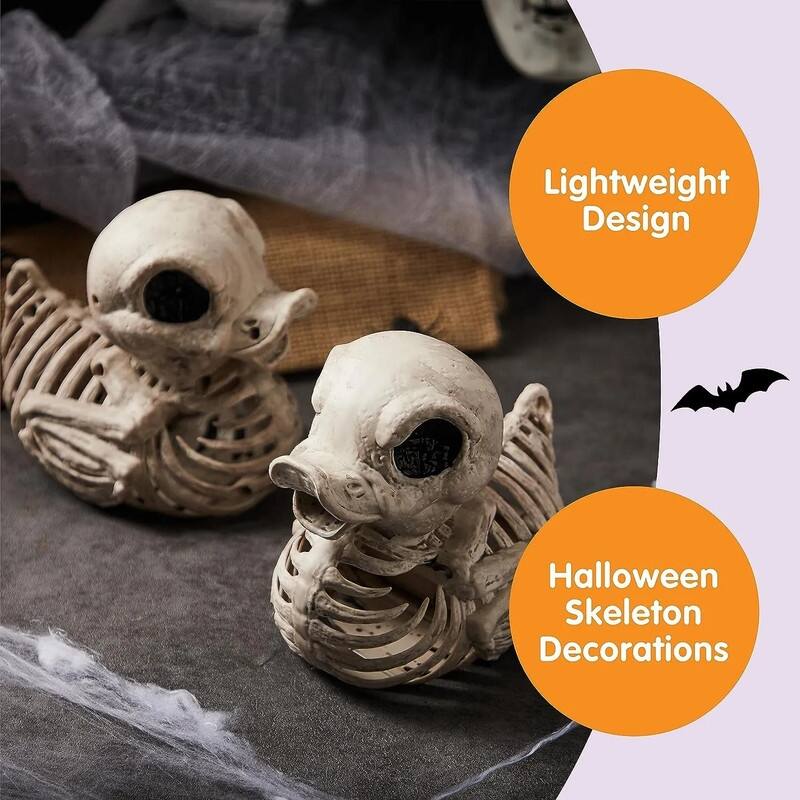 Joyfy Grey 2 PCS 4.5" Halloween Duck Skeleton made of Plastic