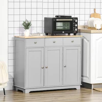 Sideboard Buffet Cabinet with Drawers and Adjustable Shelves