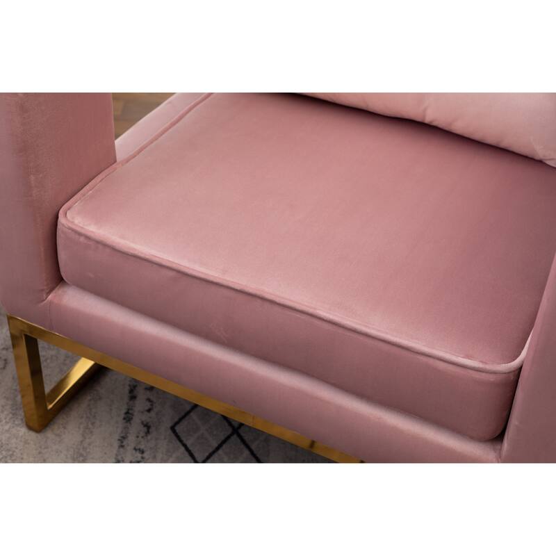 Pink 29.75" Polyester Arm Chair